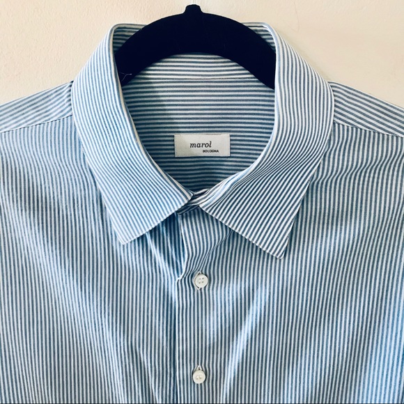 marol dress shirts Marol - Dark Blue Stripe Dress Shirt